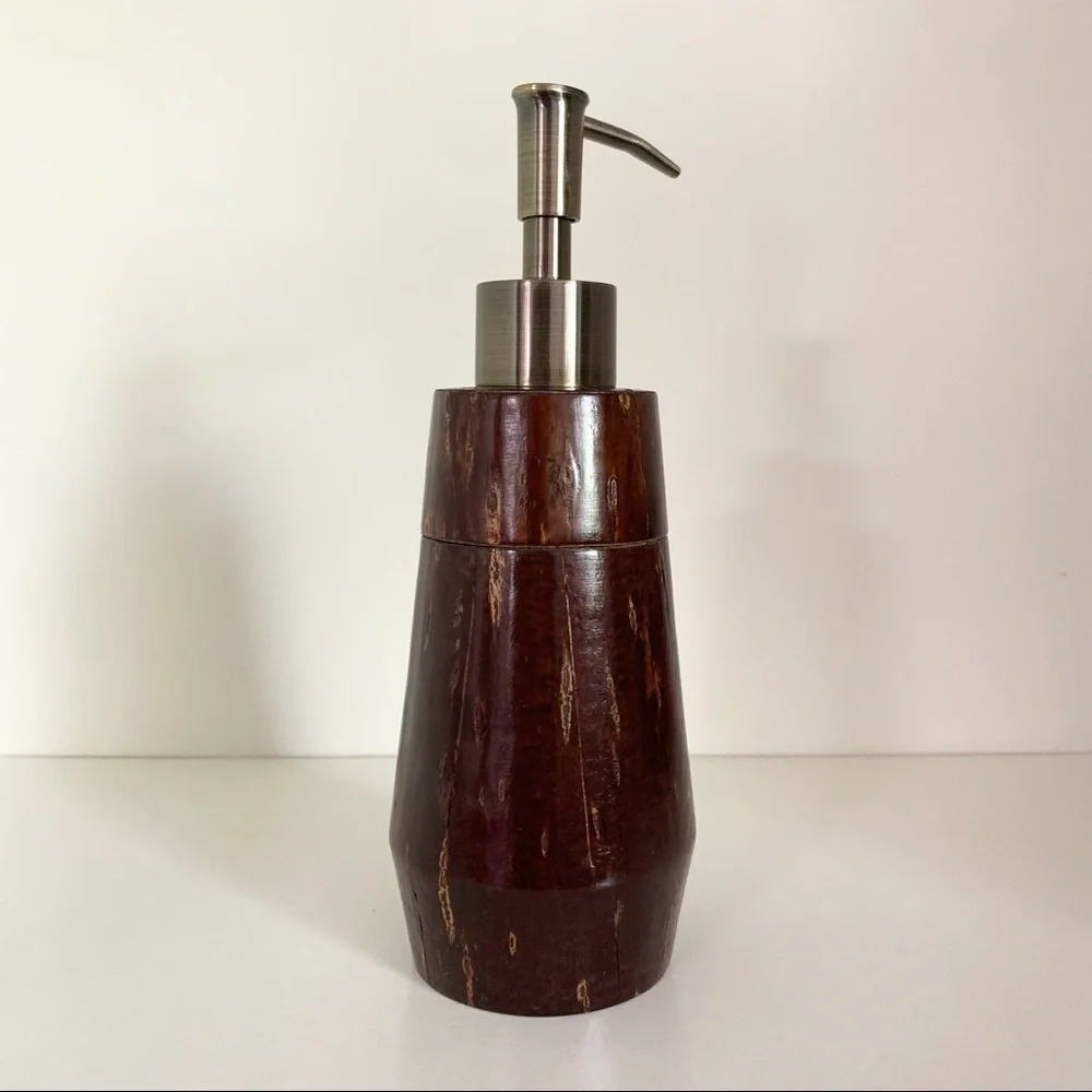 NWOT Java wood lotion soap pump dispenser
